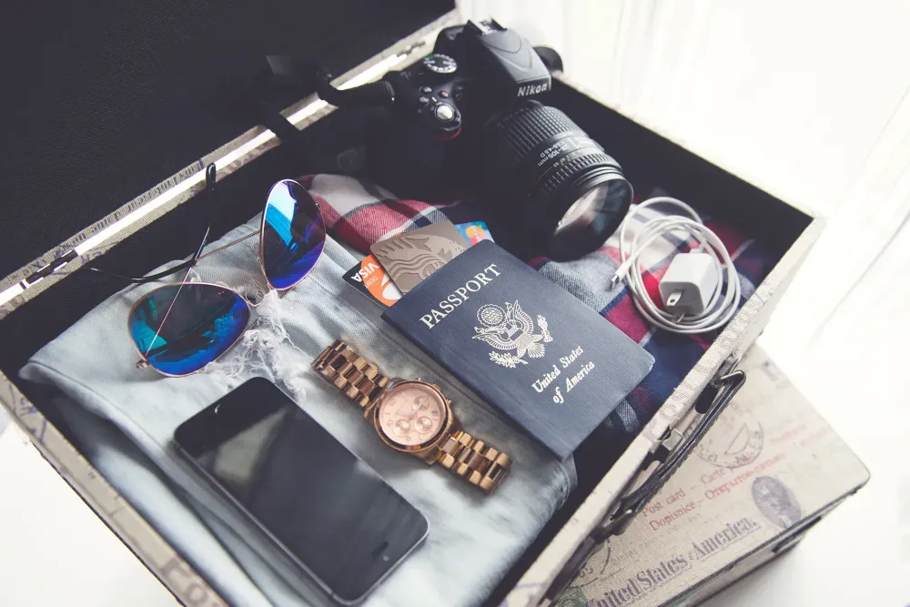 neatly packed suitcase.